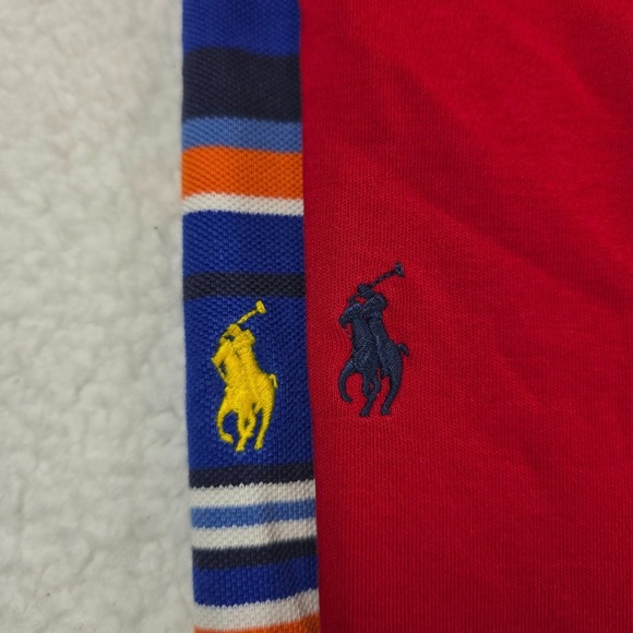 Polo Ralph Lauren Polo Shirt Lot Mens XL Red Striped Cotton Casual Short Sleeve - Picture 2 of 13